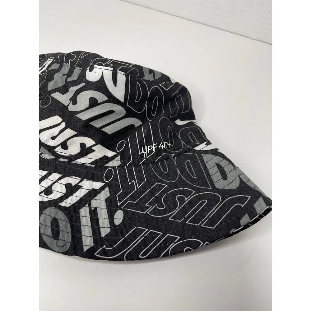 Nike Dri Fit Child’s Black And White Spellout Logo Bucket Hat UPF 40 YOUTH